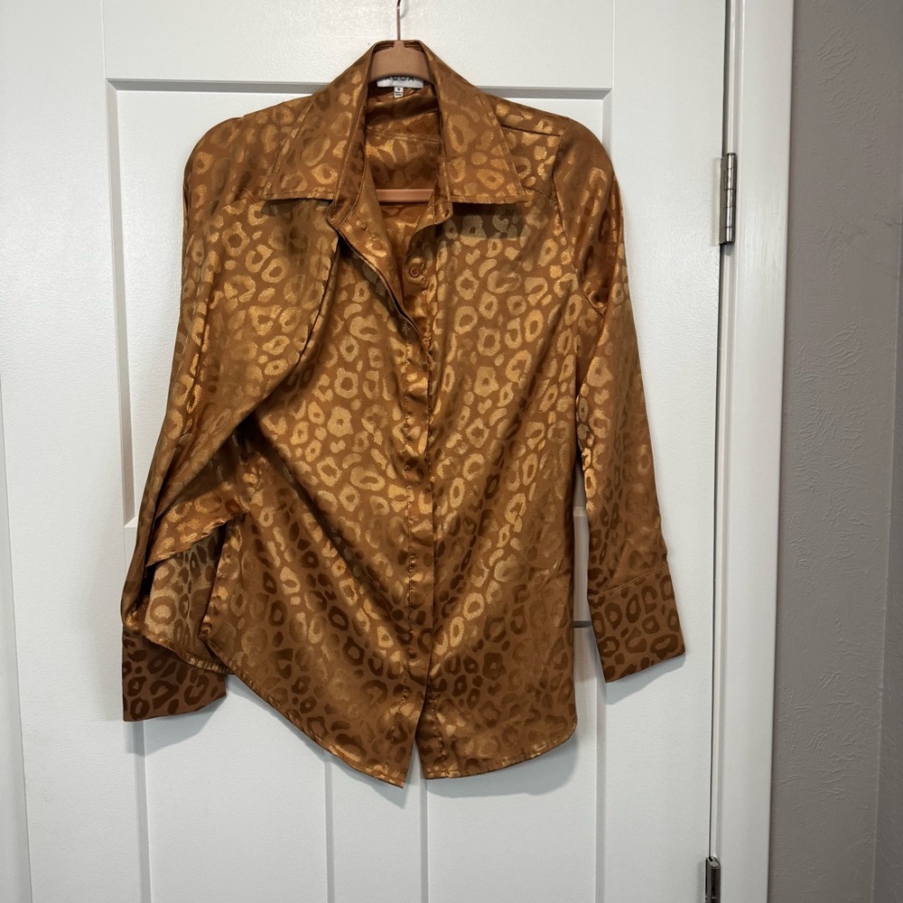 Leopard Print Button Down Shirt